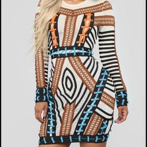 Fashion Mova Mesh lace up bandage dress